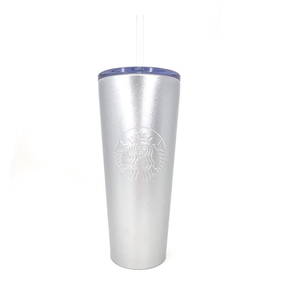 Starbucks Cold Cup Grande Holiday 2018 Sparkling Silver Steel Tumbler New NWT